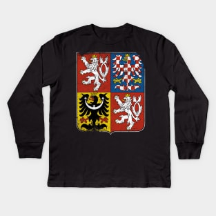 Vintage/Distressed-Style Czech Republic Crest Kids Long Sleeve T-Shirt